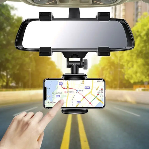 Faltbare Rückspiegel-Handyhalterung fürs Auto – 360° drehbar & einhändig bedienbar